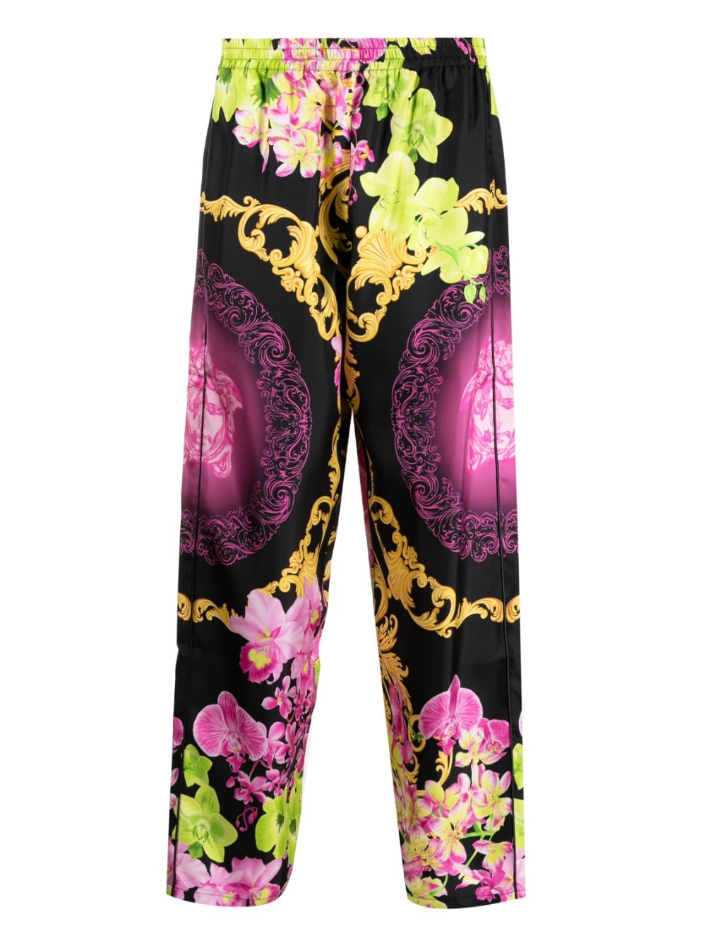Pantalone mare in seta stampa floreale