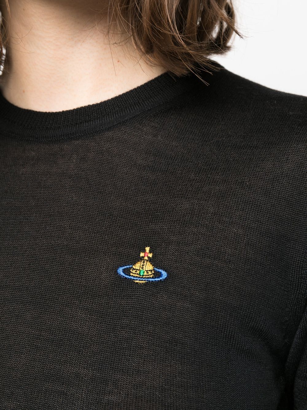 Orb-logo knitted top