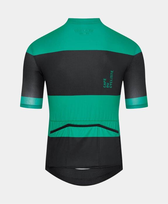Angeline black/green stripe ultralight cycling jersey