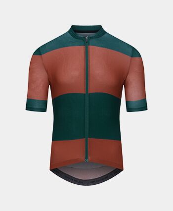 Green/orange ultralight cycling jersey