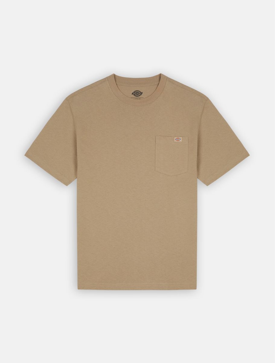 Beige short-sleeved porterdale pocket t-shirt