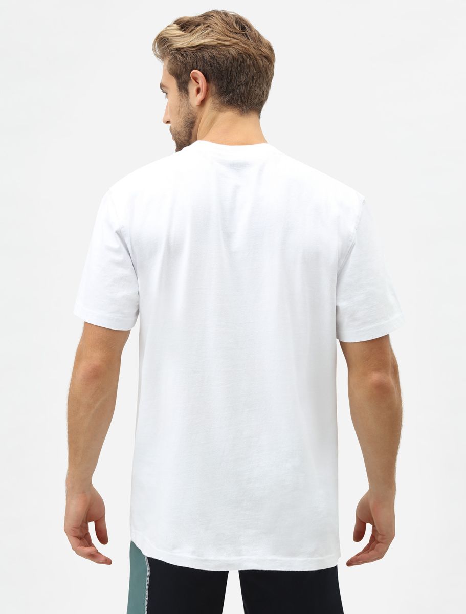 T-shirt porterdale tascabile bianca a maniche corte