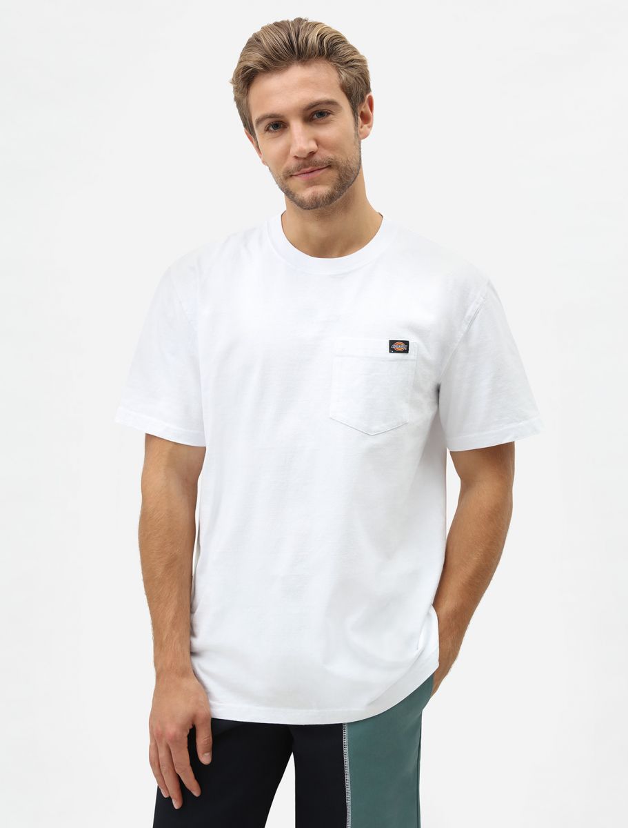 White short-sleeved porterdale pocket t-shirt