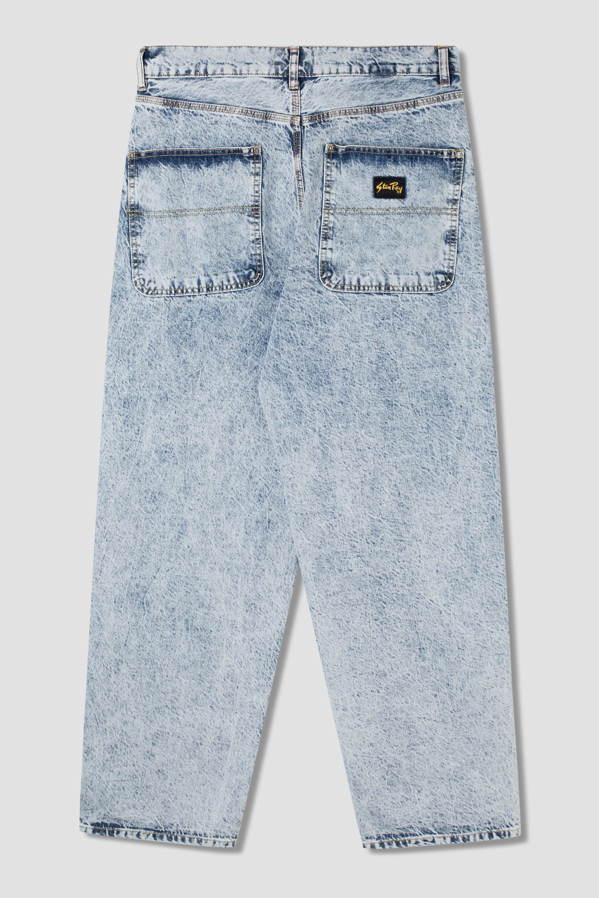Jeans cinque tasche ampi di colore azzurro