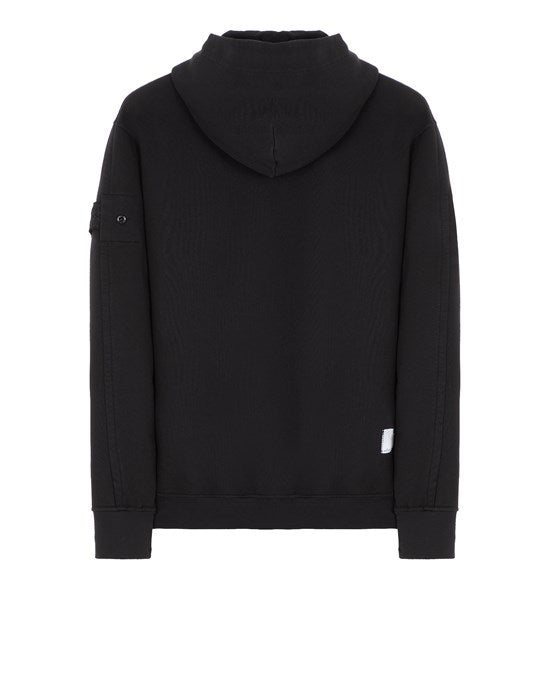 Black cotton fleece hoodie