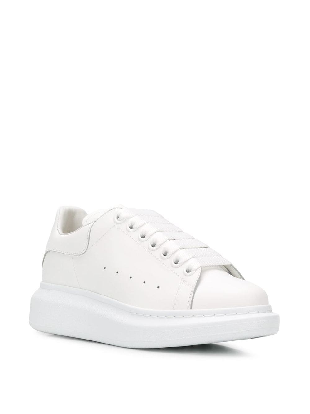 White calf leather Oversized low-top sneakers