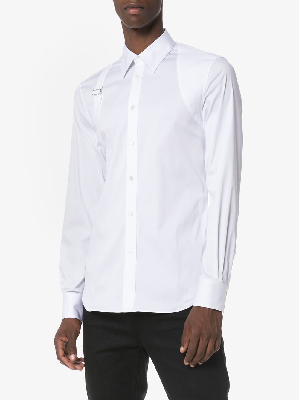 White belt embellished shirt