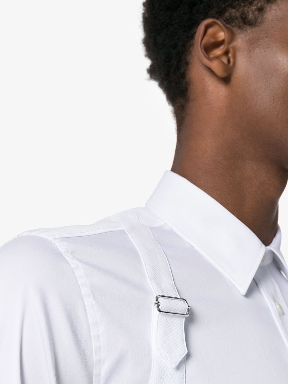 White belt embellished shirt