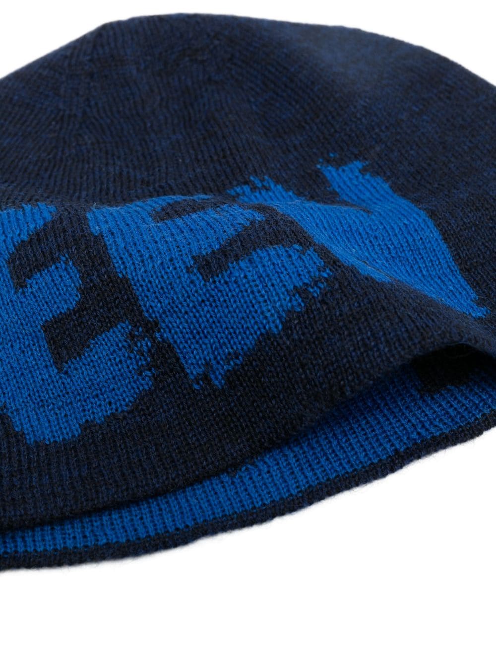 Intarsia-knit logo beanie