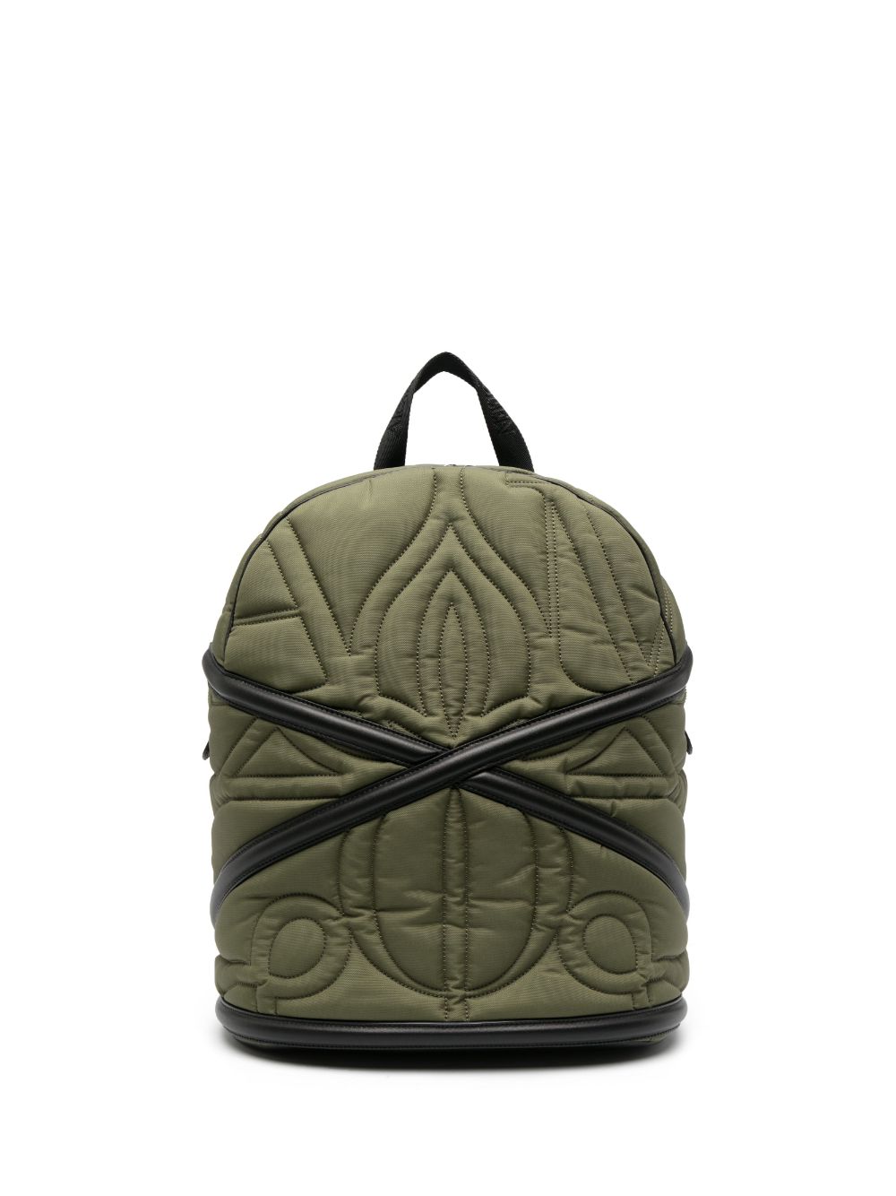Green Pansies quilted backpack