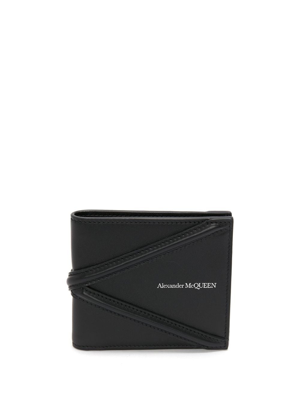 Logo-plaque leather wallet