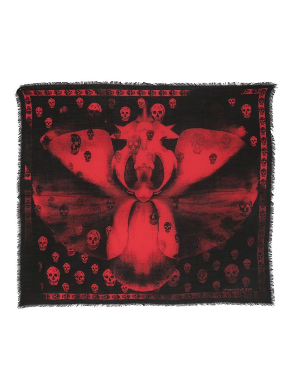Orchid Classic Skull-print wool scarf