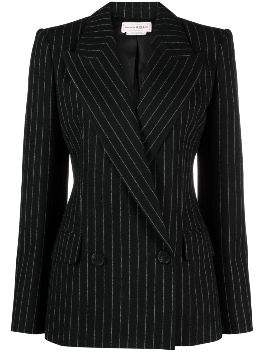 Striped double-breasted blazer