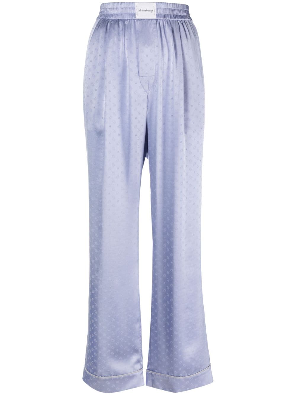 Silk-jacquard wide-leg trousers