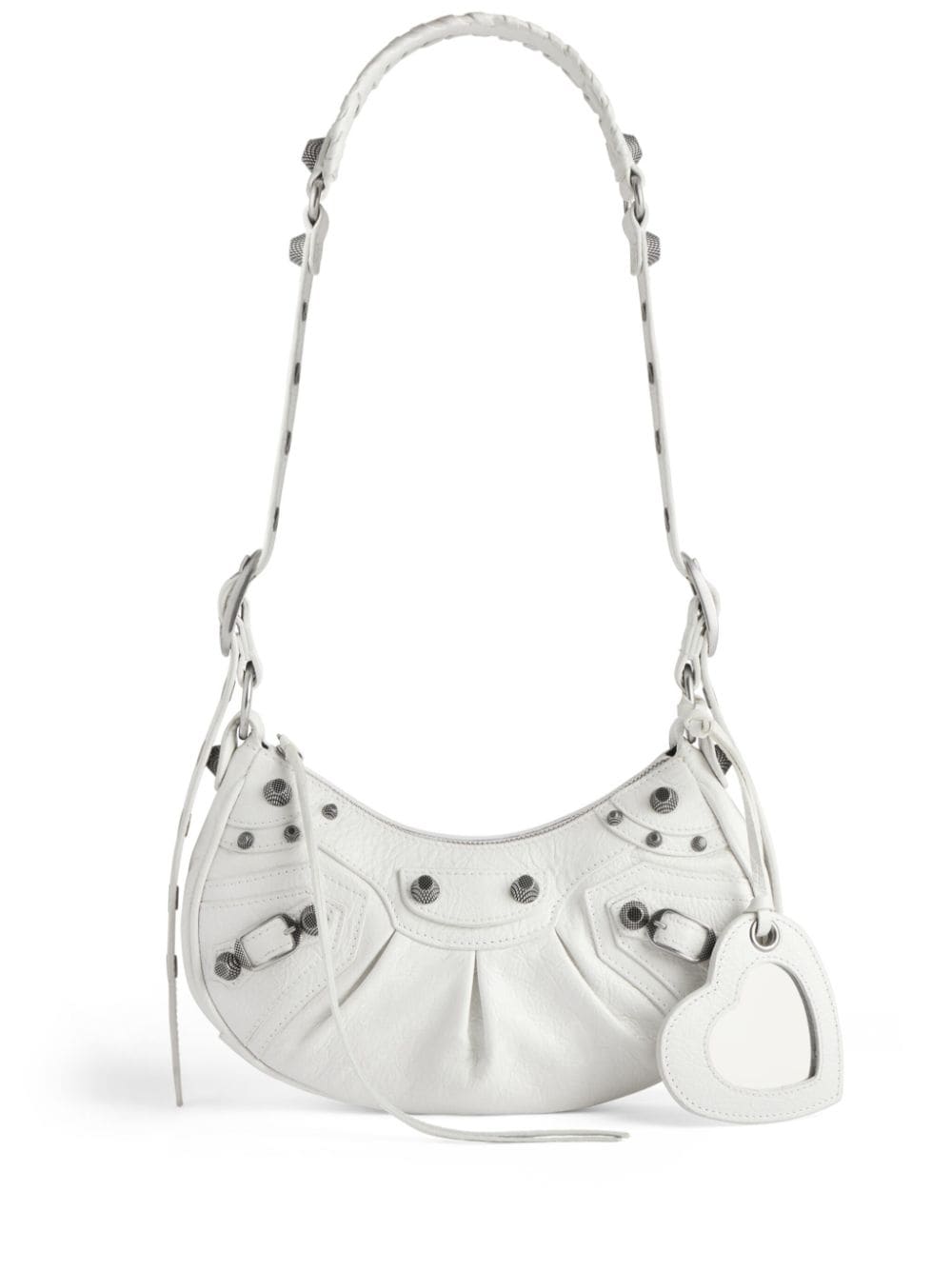 Optic white leather XS Le Cagole shoulder bag