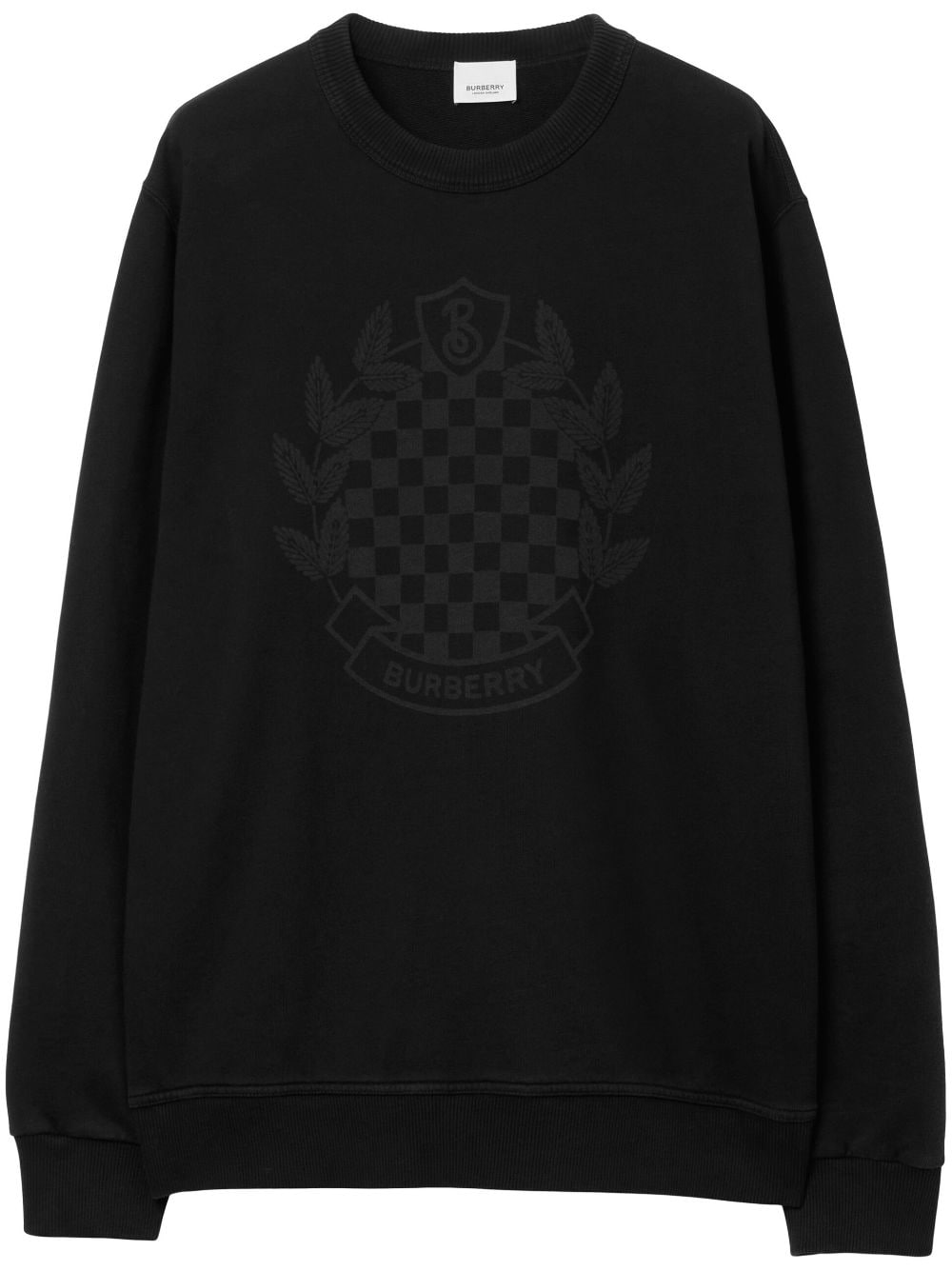 Chequered-crest cotton sweatshirt