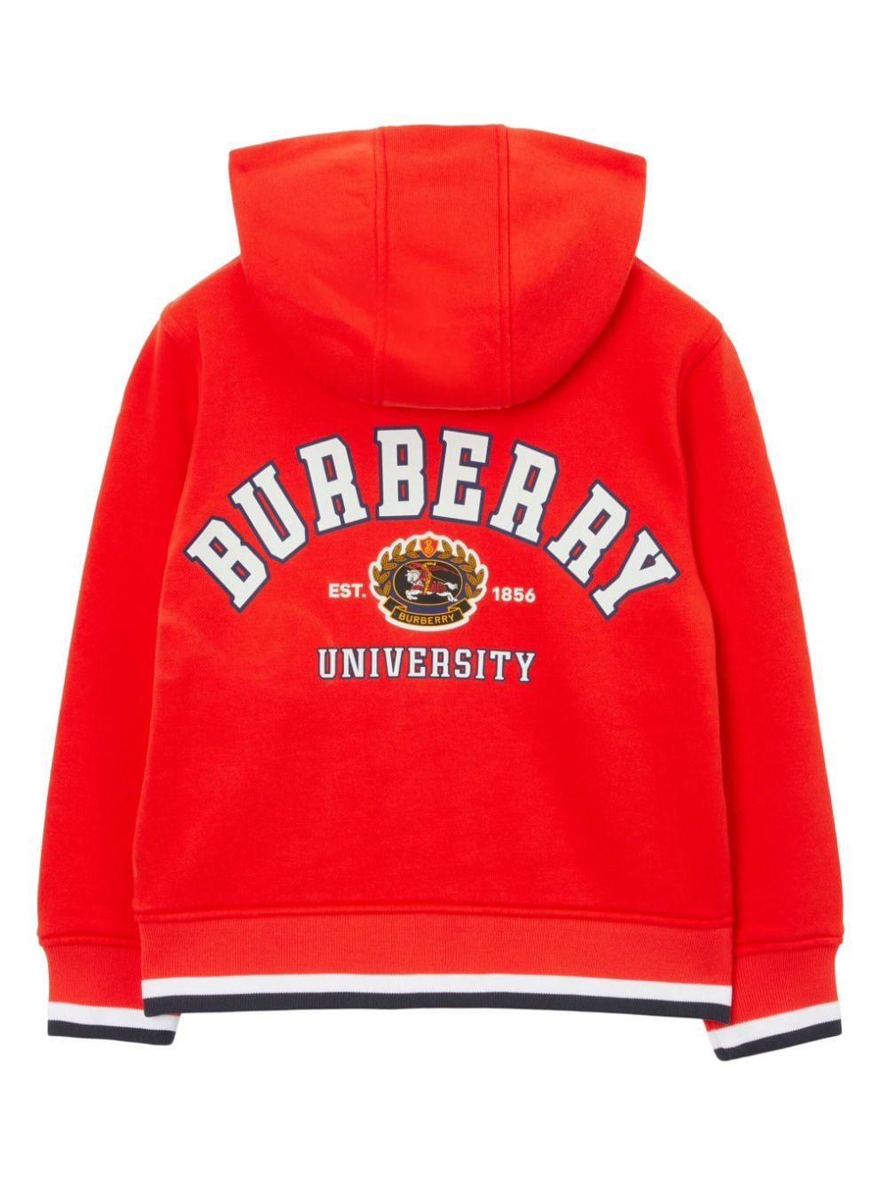 College-print zipped cotton hoodie