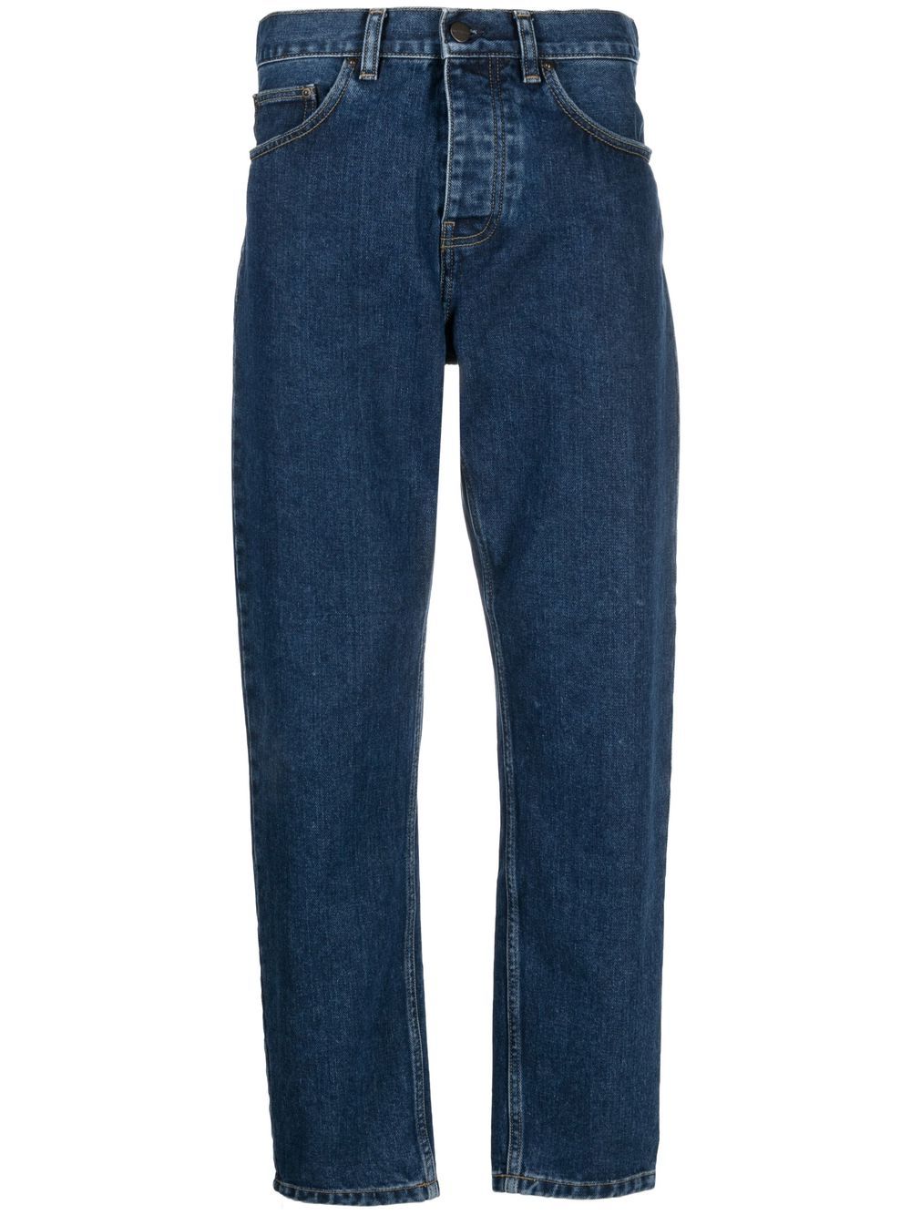 Low-rise straight-leg jeans