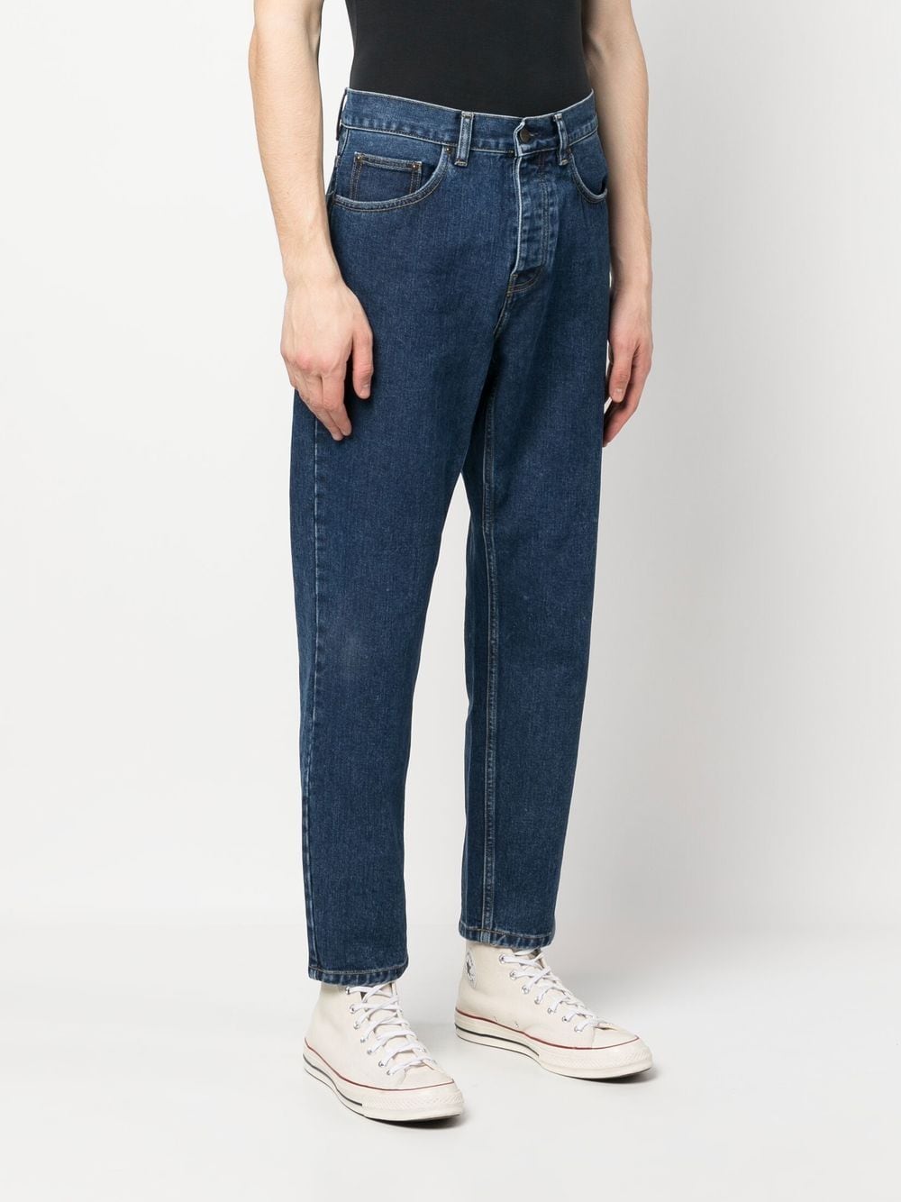 Low-rise straight-leg jeans