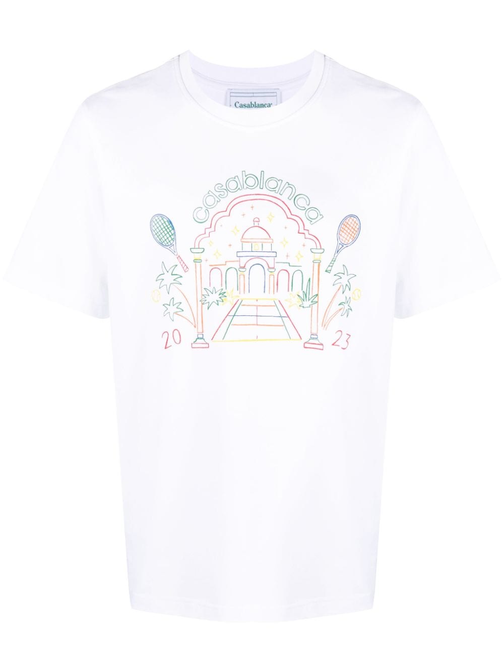 Rainbow Crayon organic-cotton T-shirt