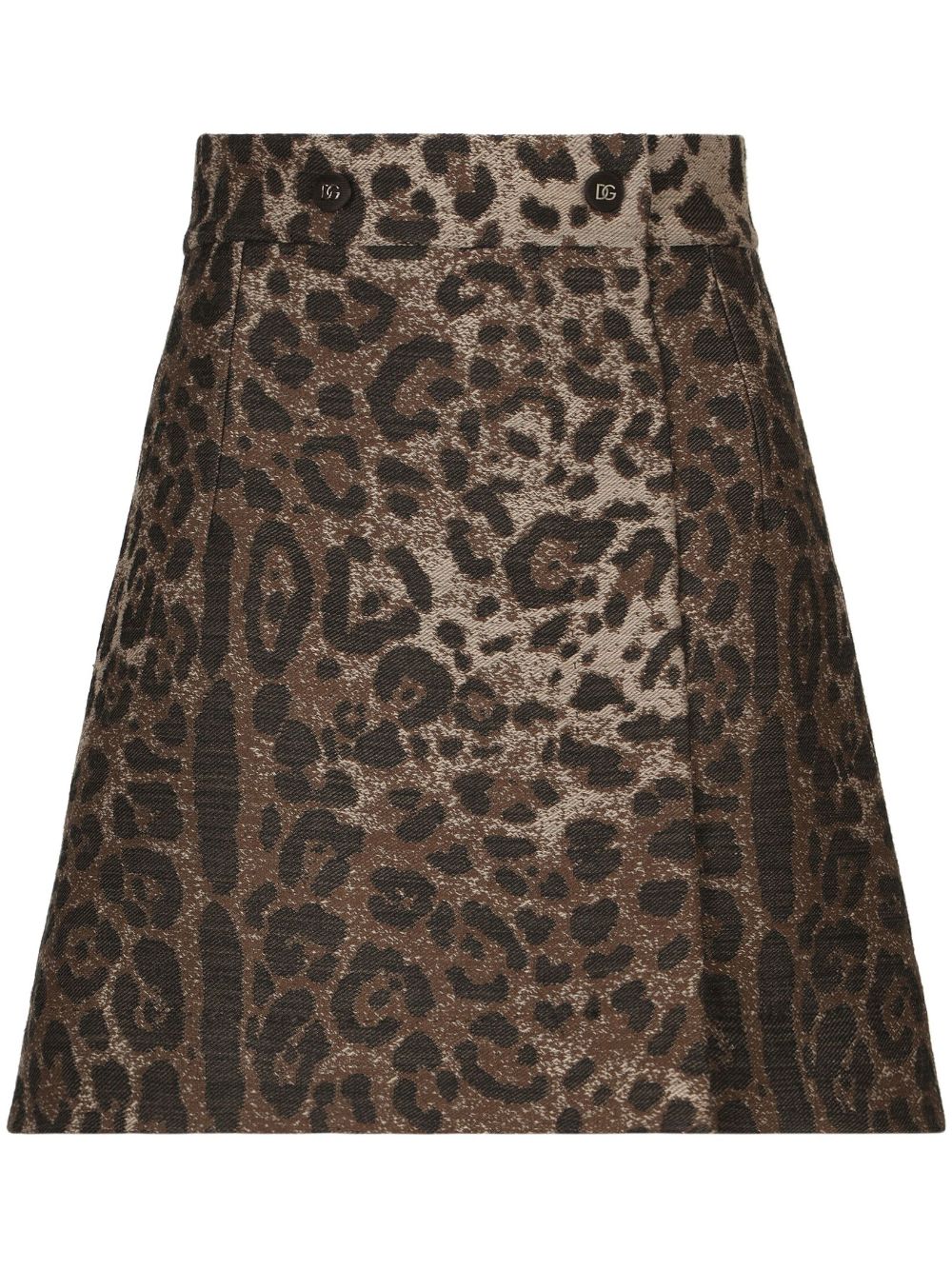 Leopard-print high-waisted miniskirt