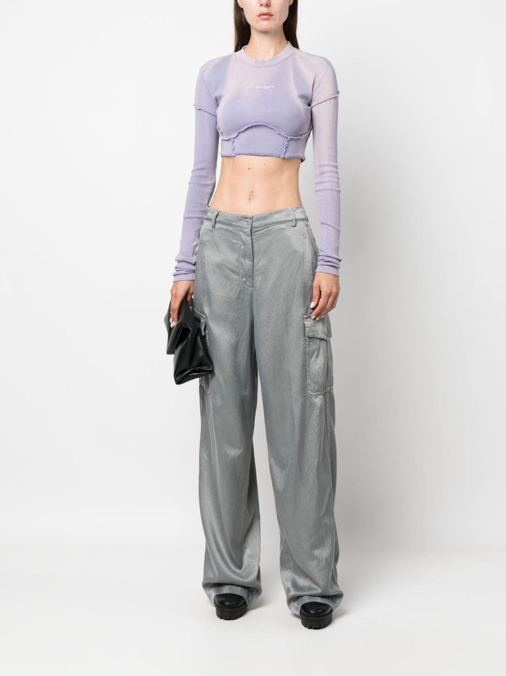 Wide-leg cargo trousers