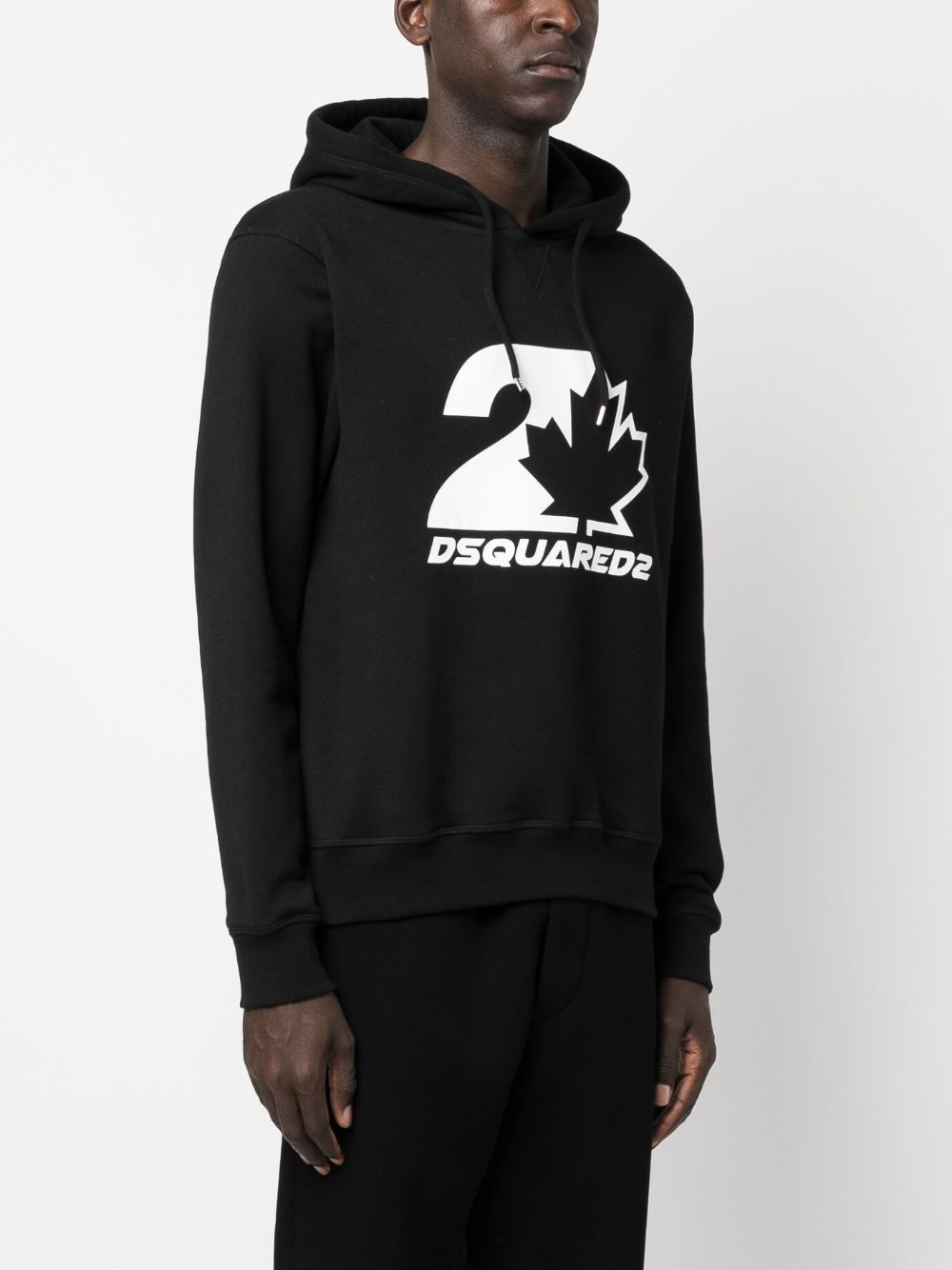 Logo-print cotton drawstring hoodie