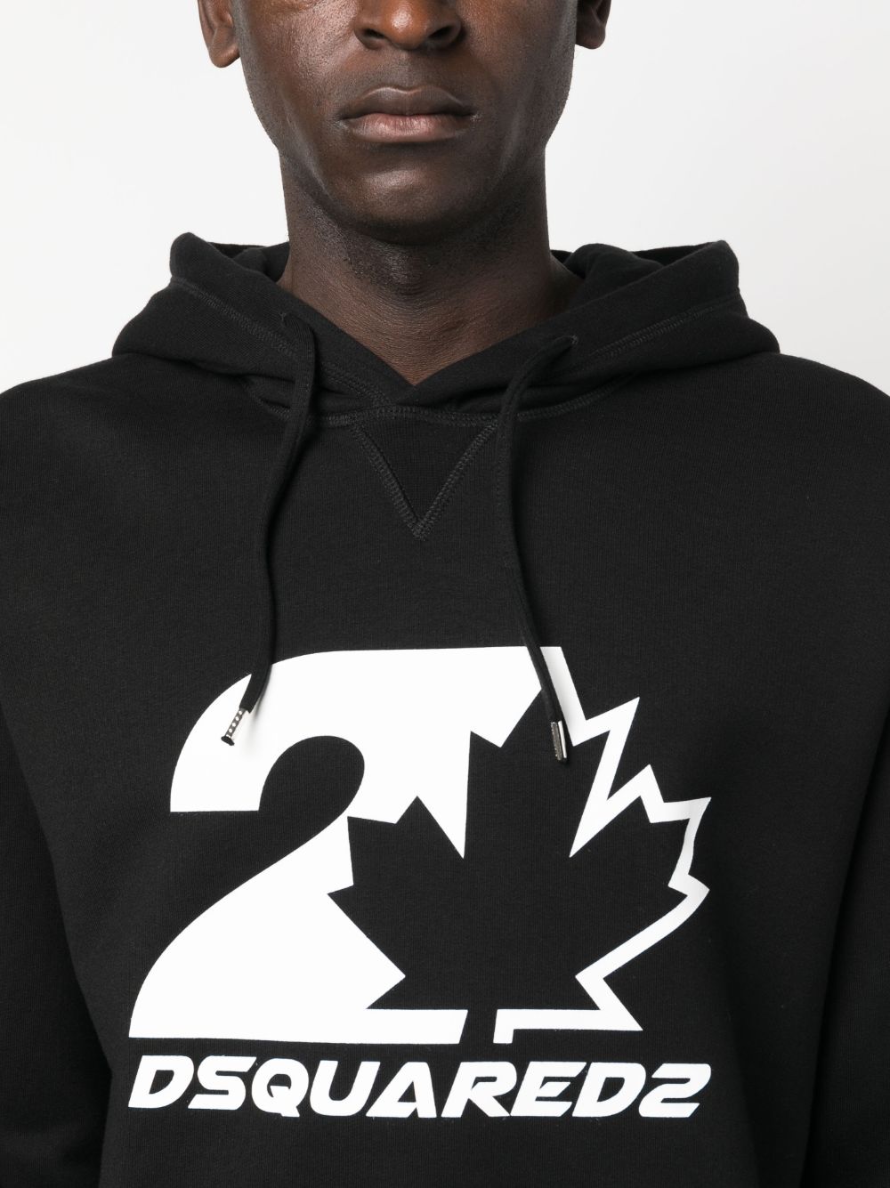 Logo-print cotton drawstring hoodie