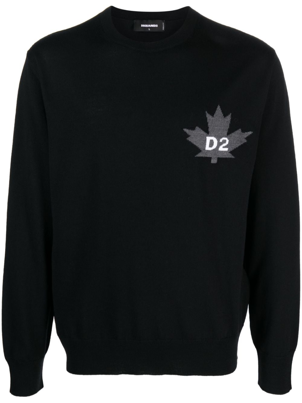 Intarsia-knit logo sweatshirt