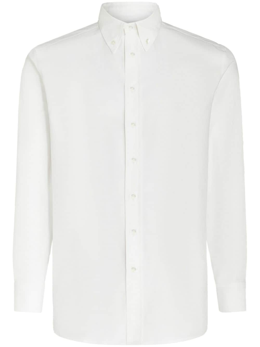 Pegaso motif-embroidered cotton shirt