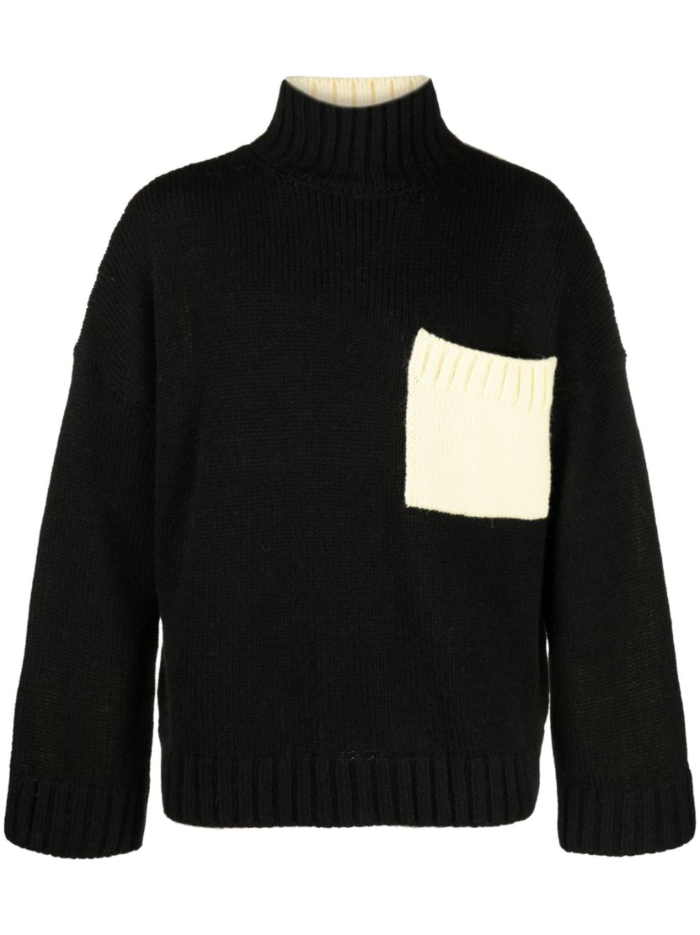 Two-tone long-sleeved jumper