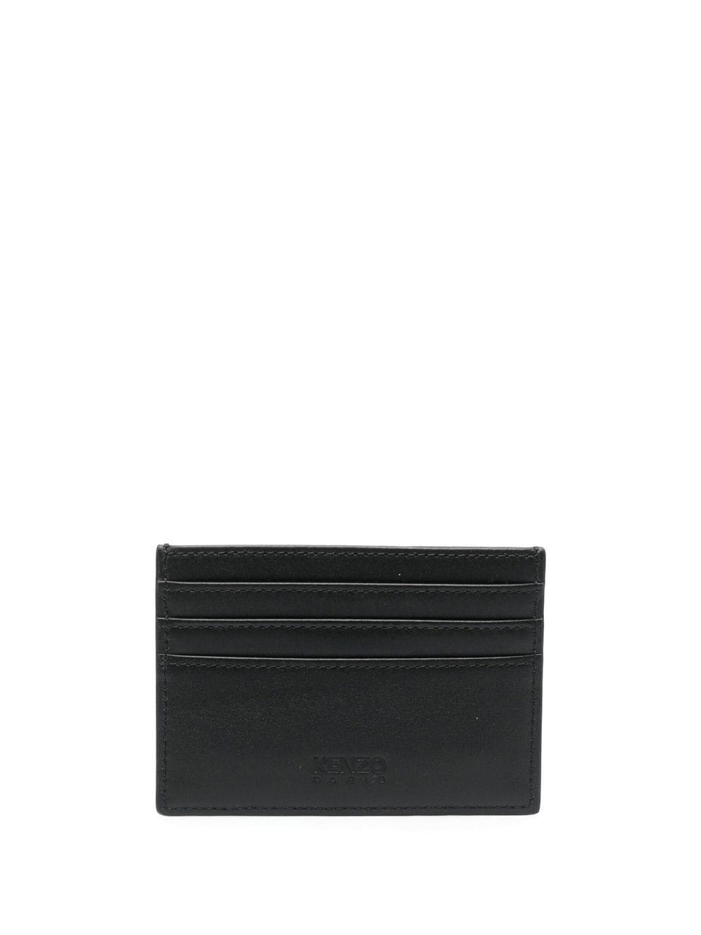 Logo-print leather cardholder