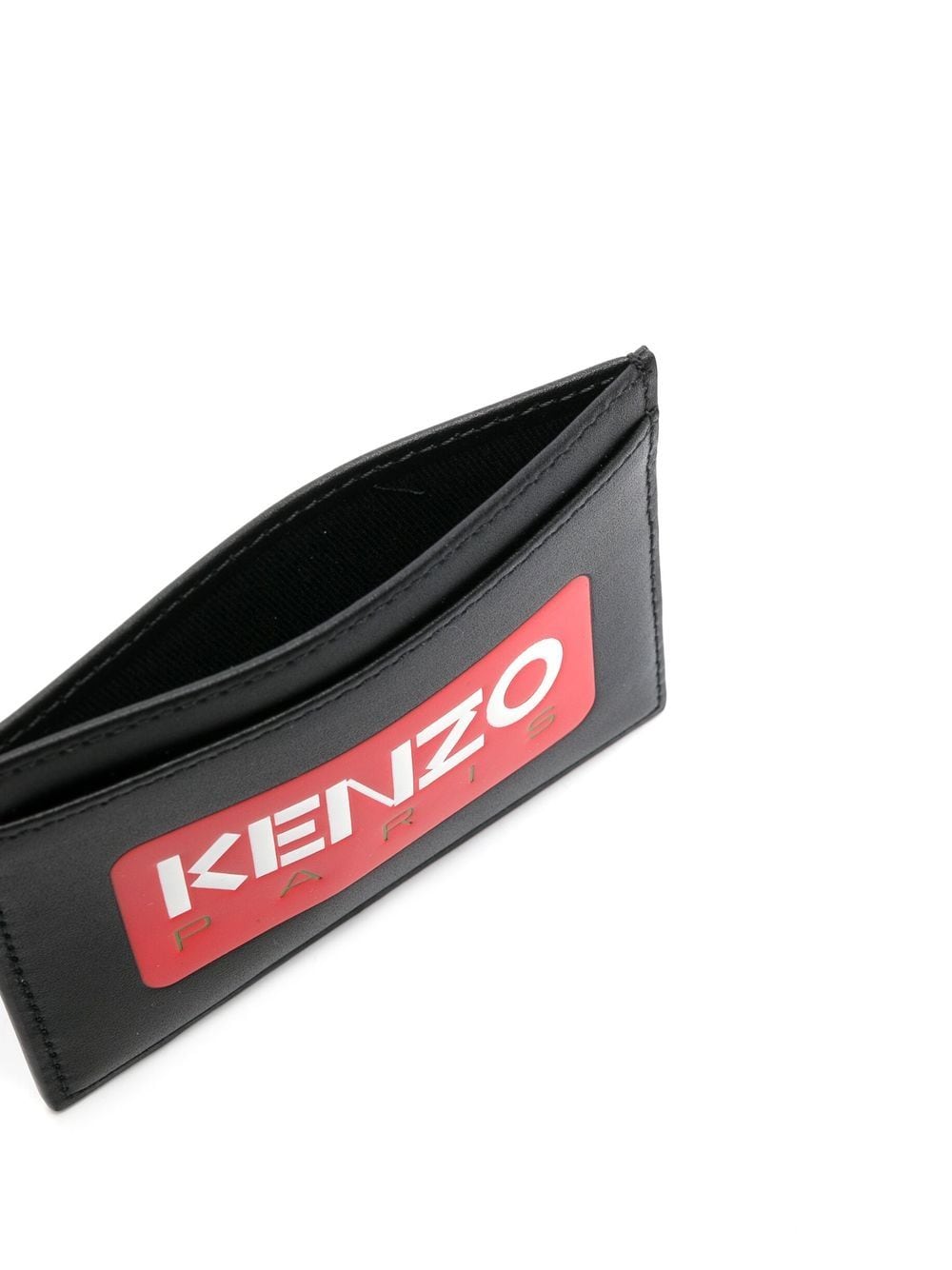 Logo-print leather cardholder