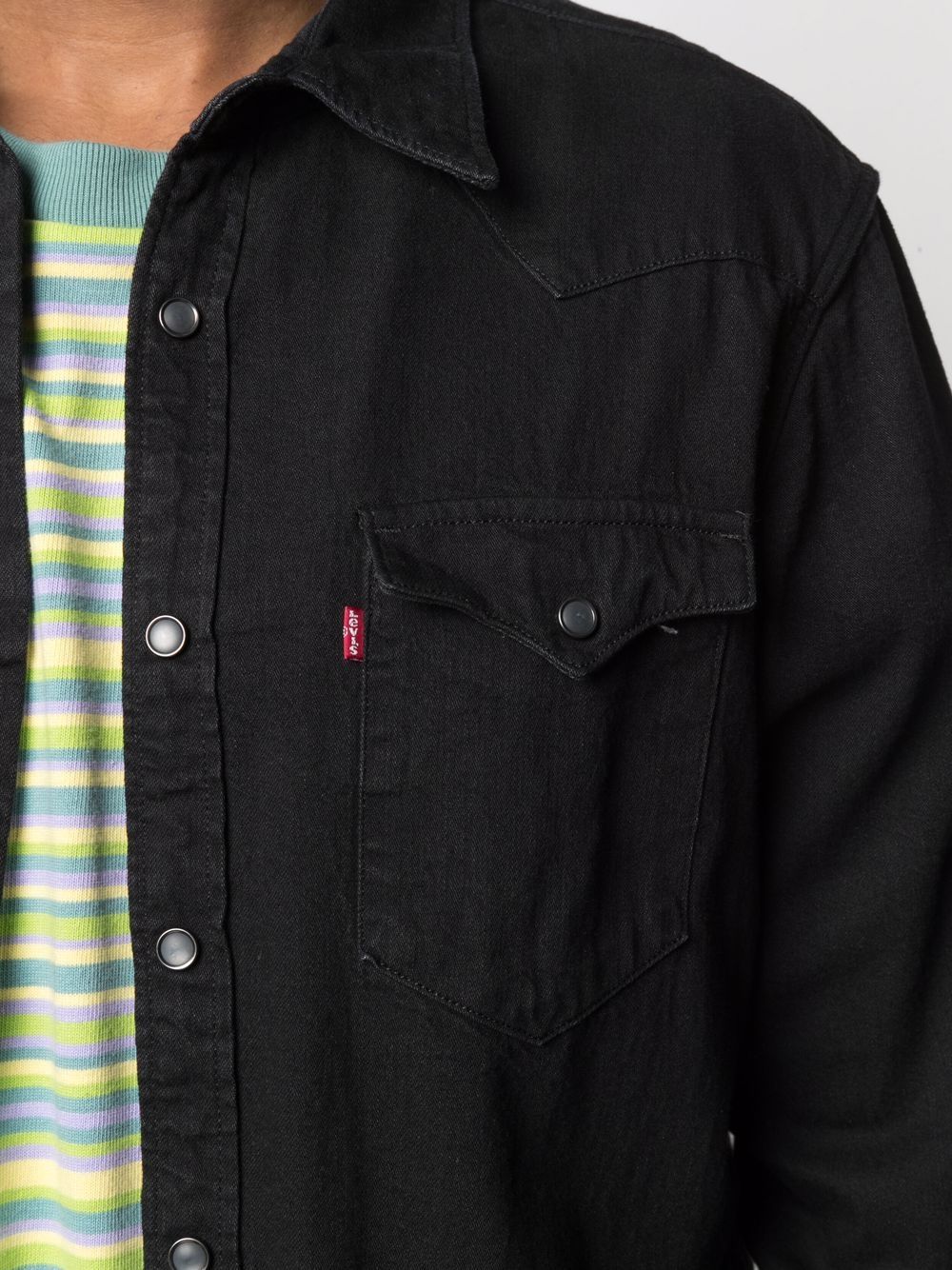 Black cotton Barstow Western denim shirt