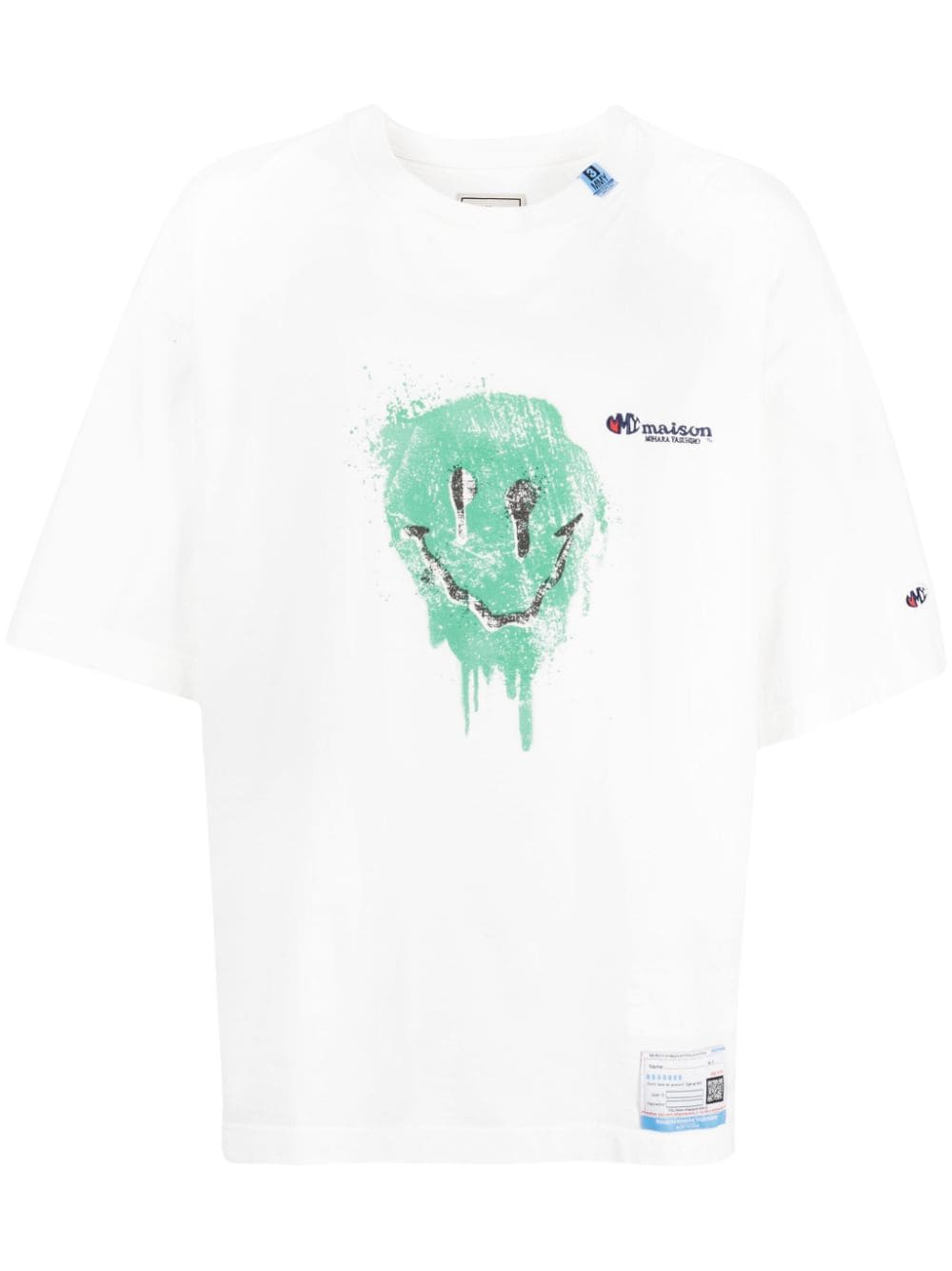 White Graphic-print cotton T-shirt