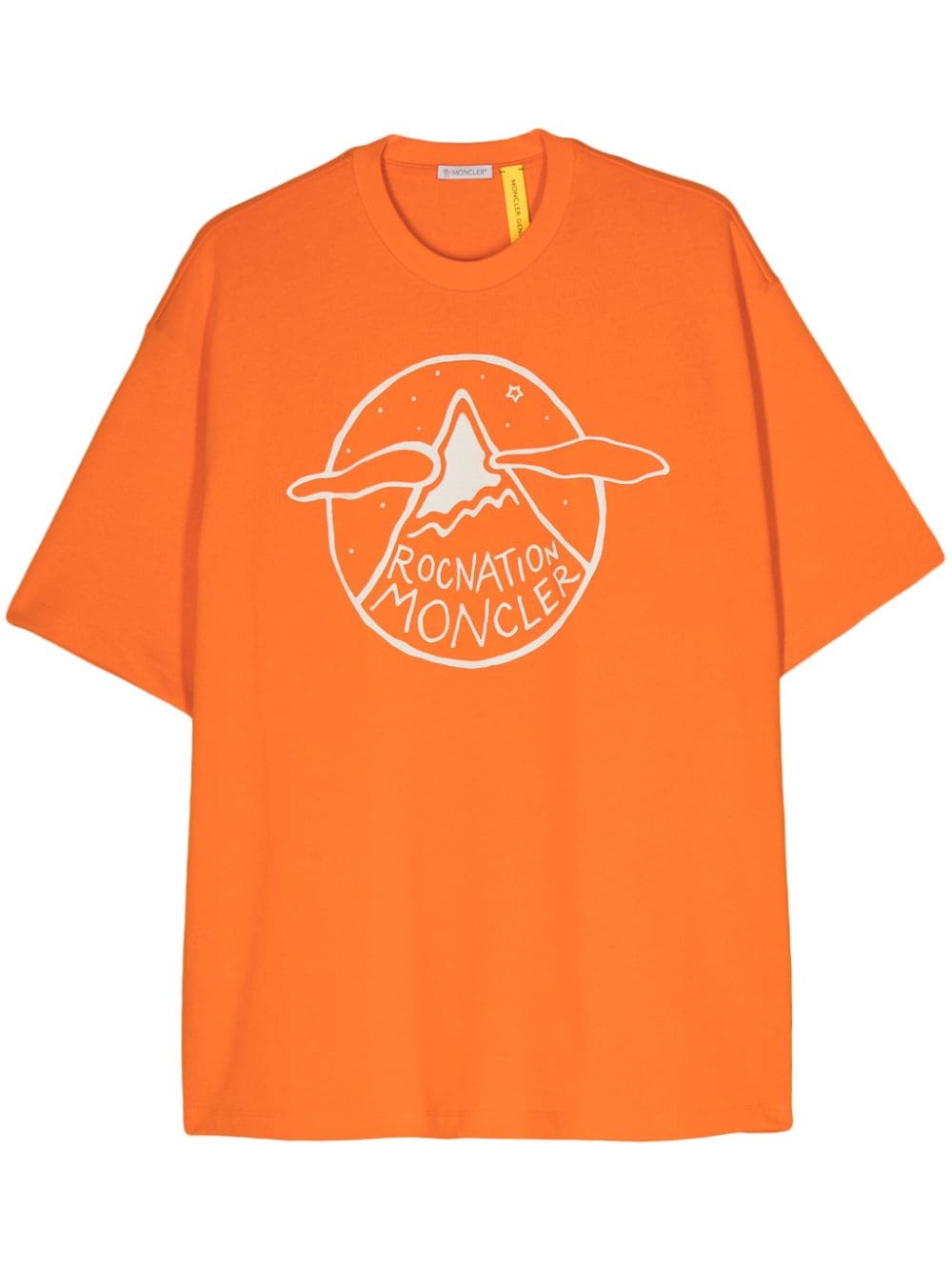 T-shirt arancione con logo frontale