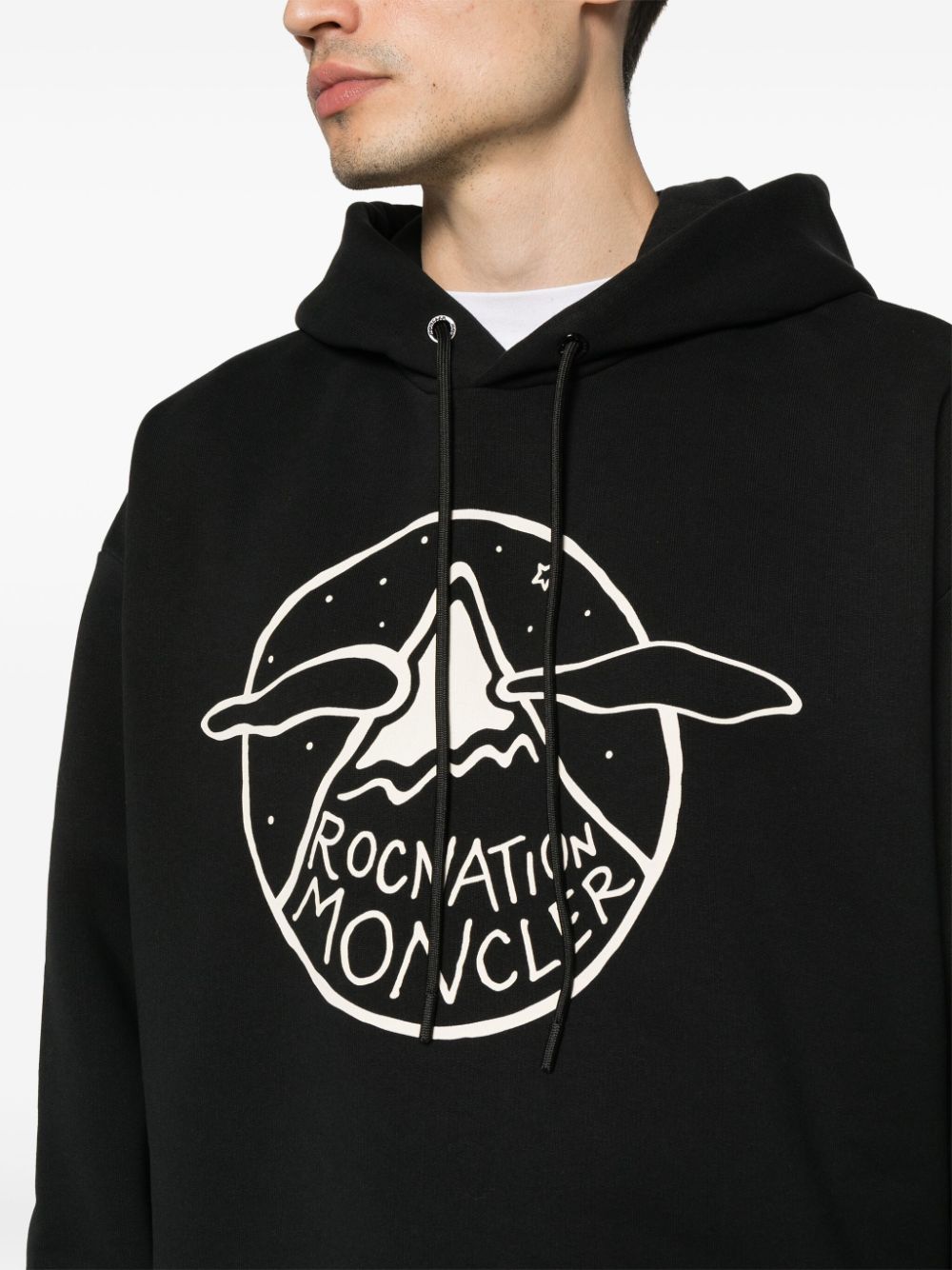 Front logo cotton hoodie <BR/>
