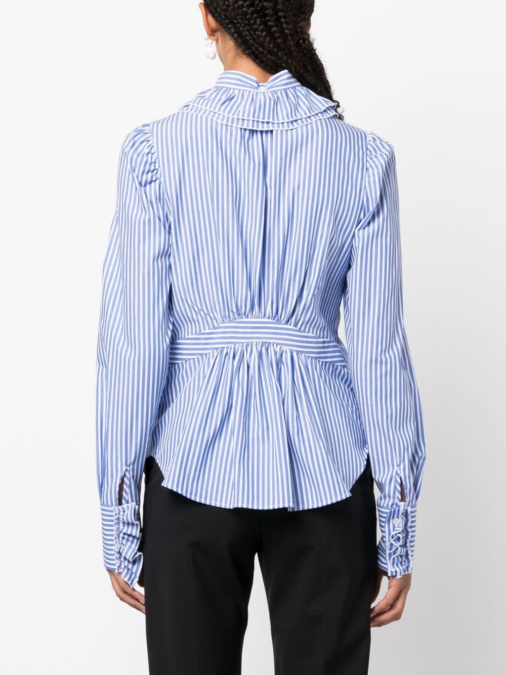 Logo-embroidered striped shirt