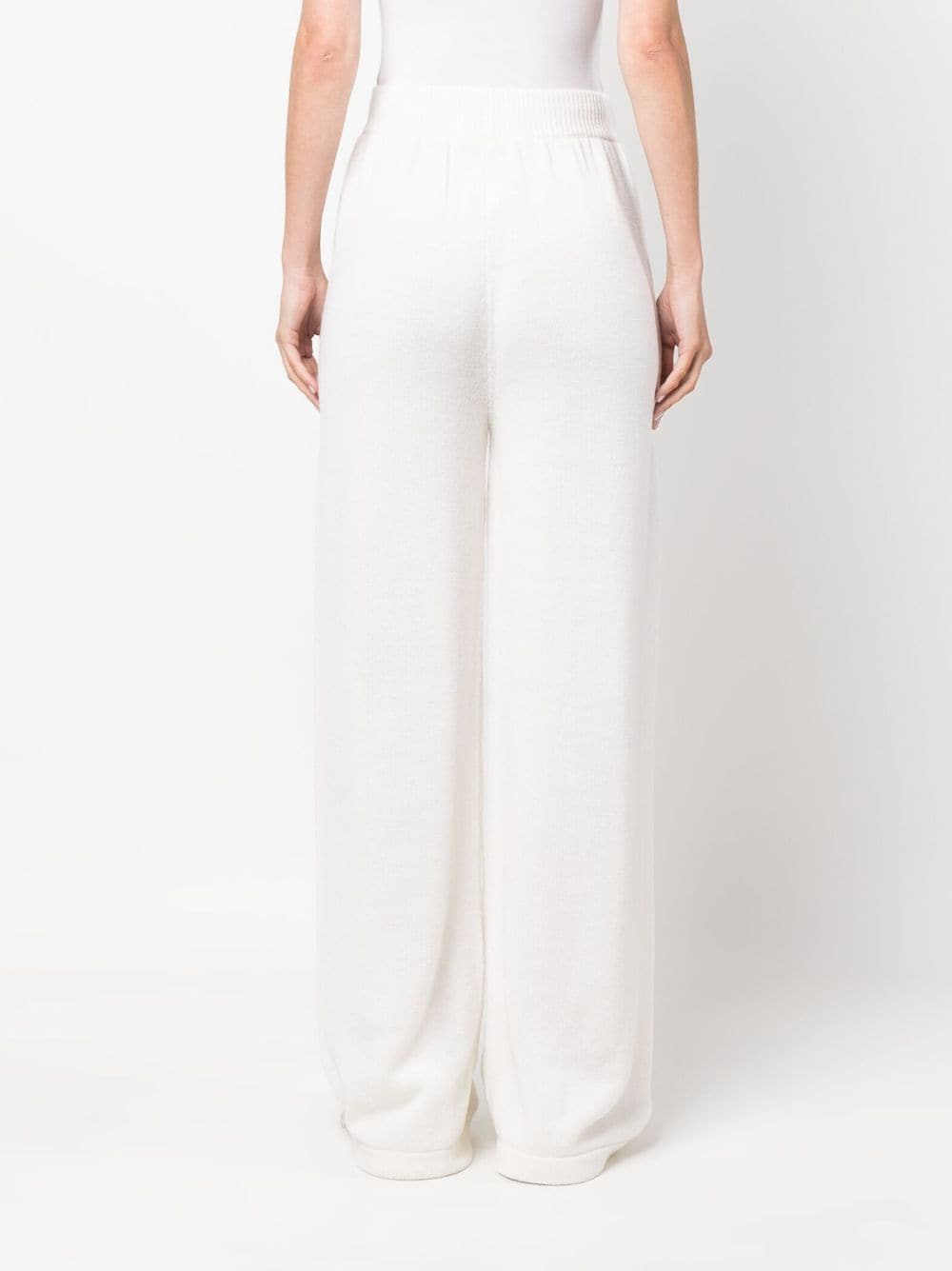 Wide-leg wool-cashmere blend trousers