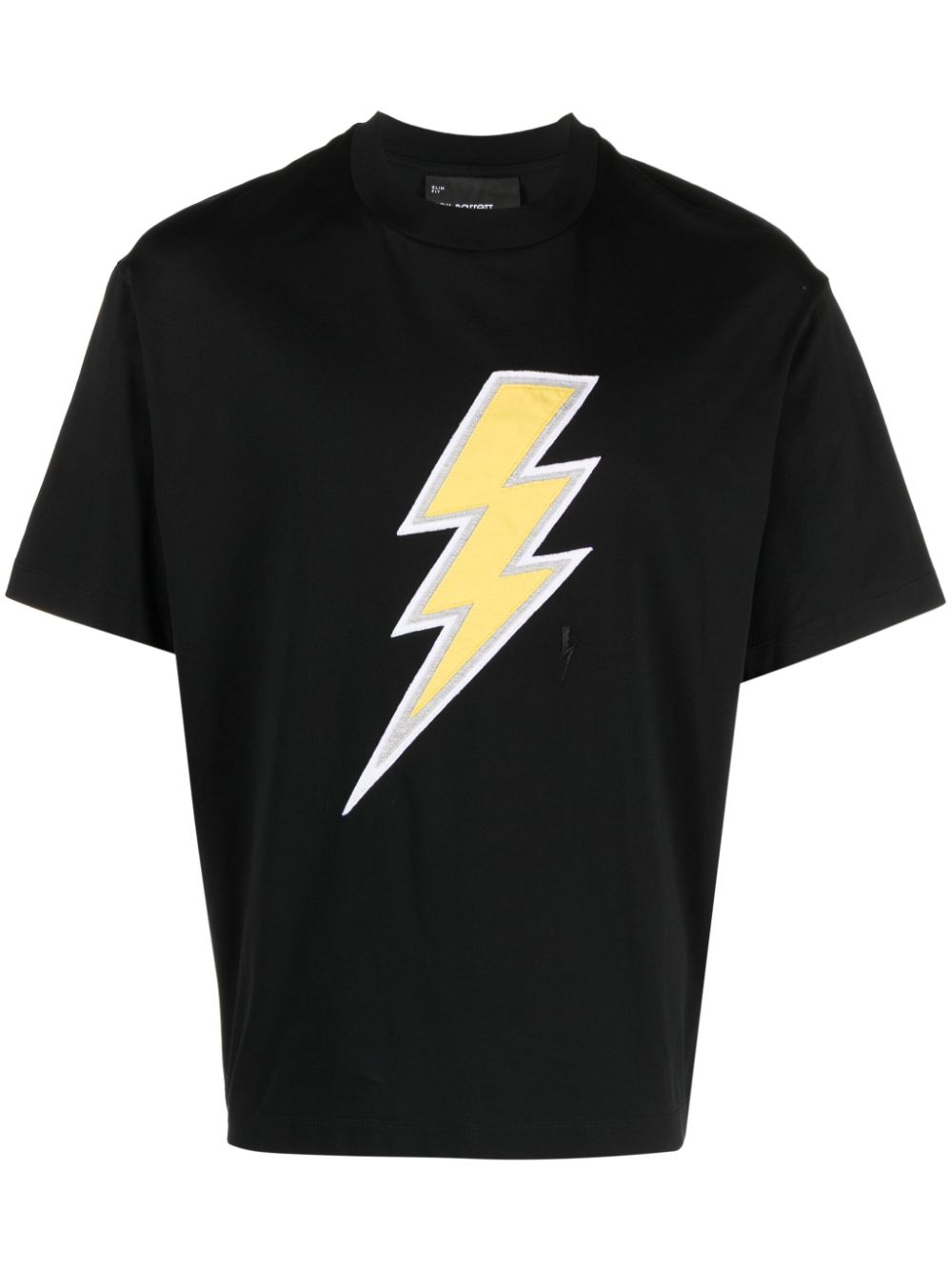 Thunderbolt-embroidered cotton T-shirt