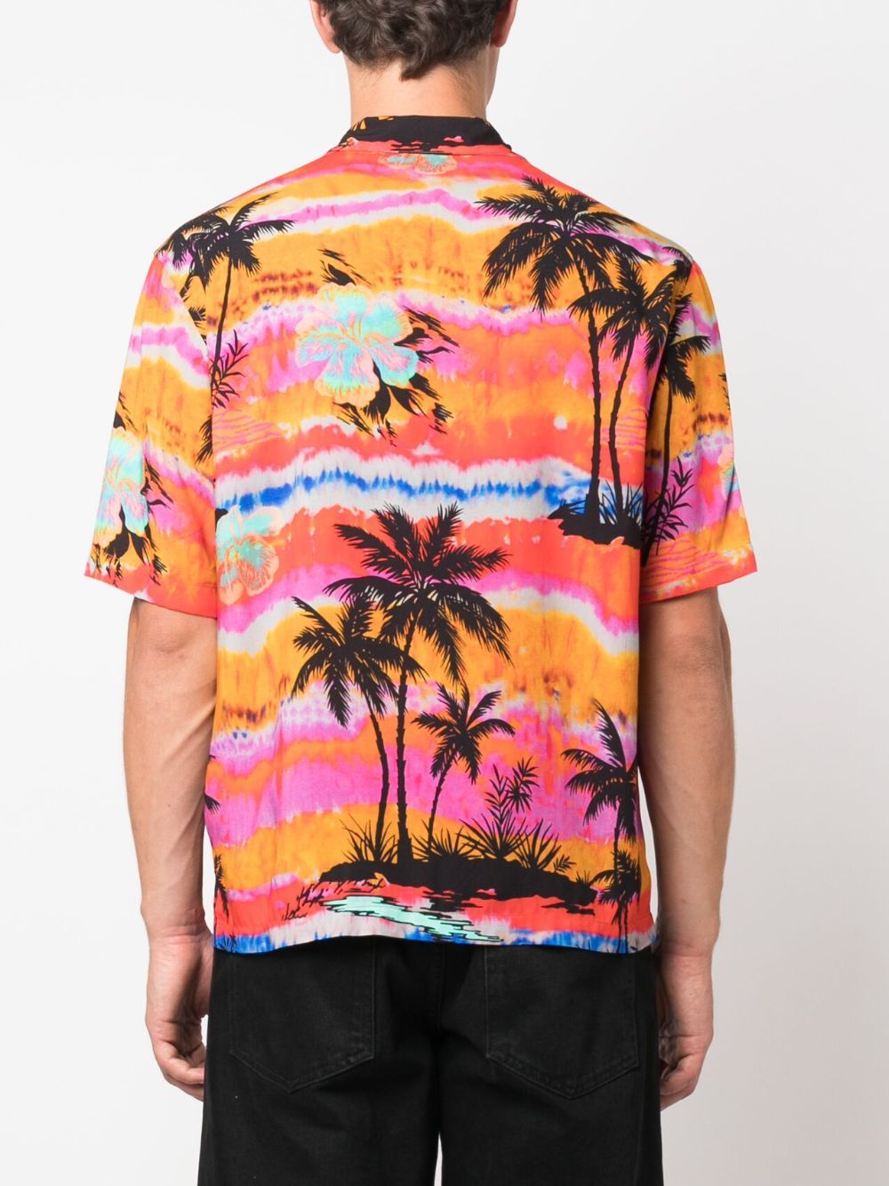 Multicolour palm tree print shirt