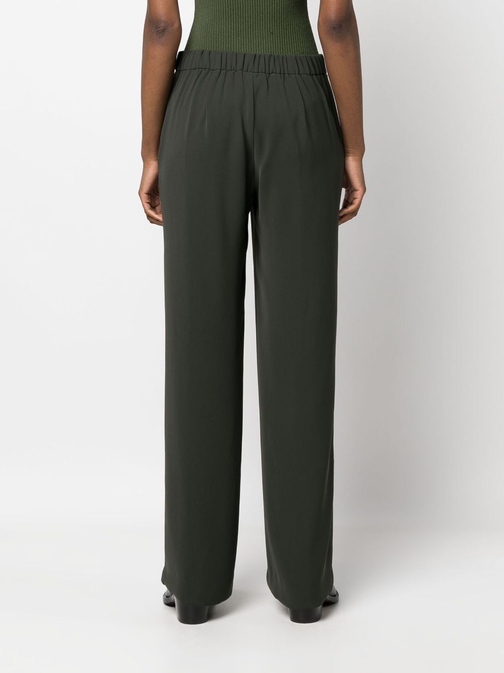 Green low-rise straight-leg trousers