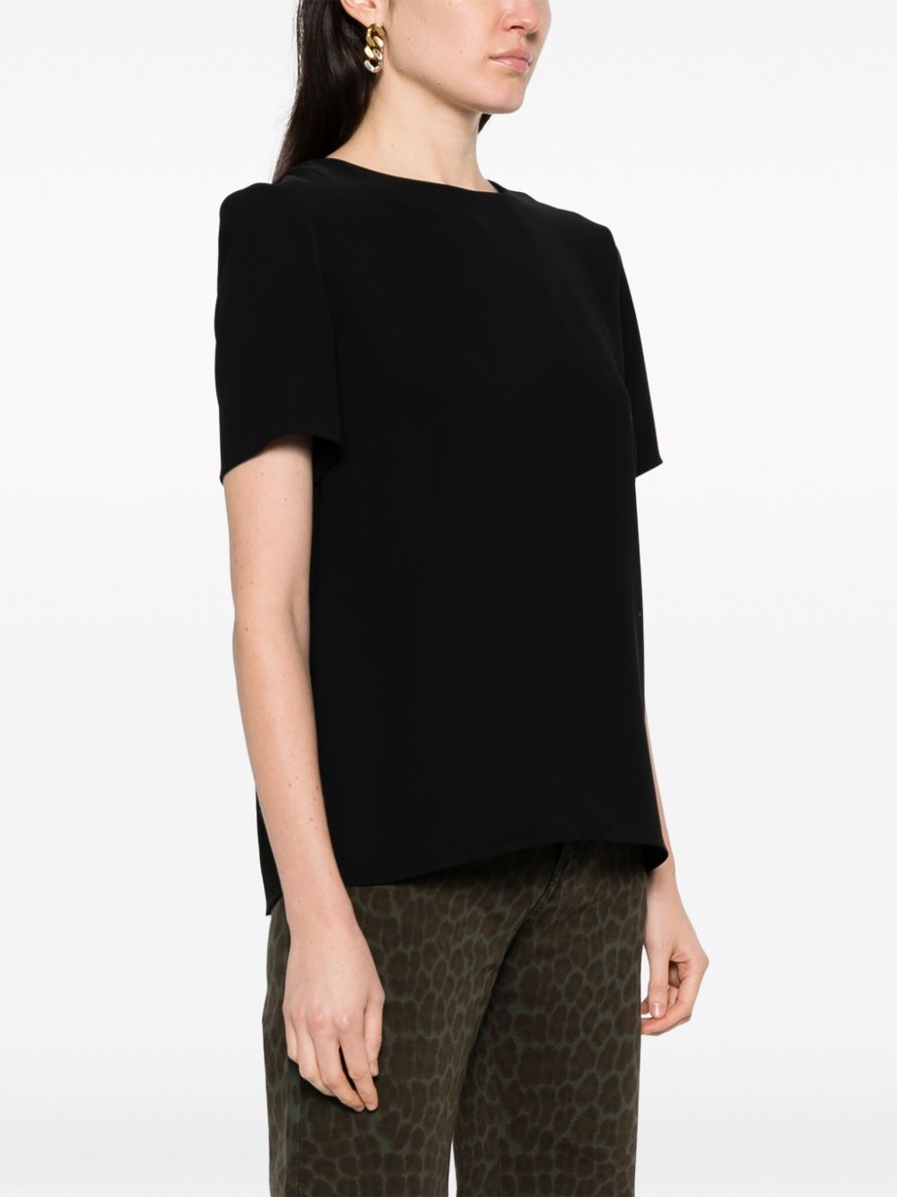 Black short-sleeve blouse