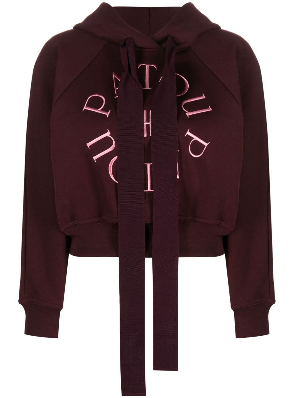 Embroidered-logo cropped hoodie