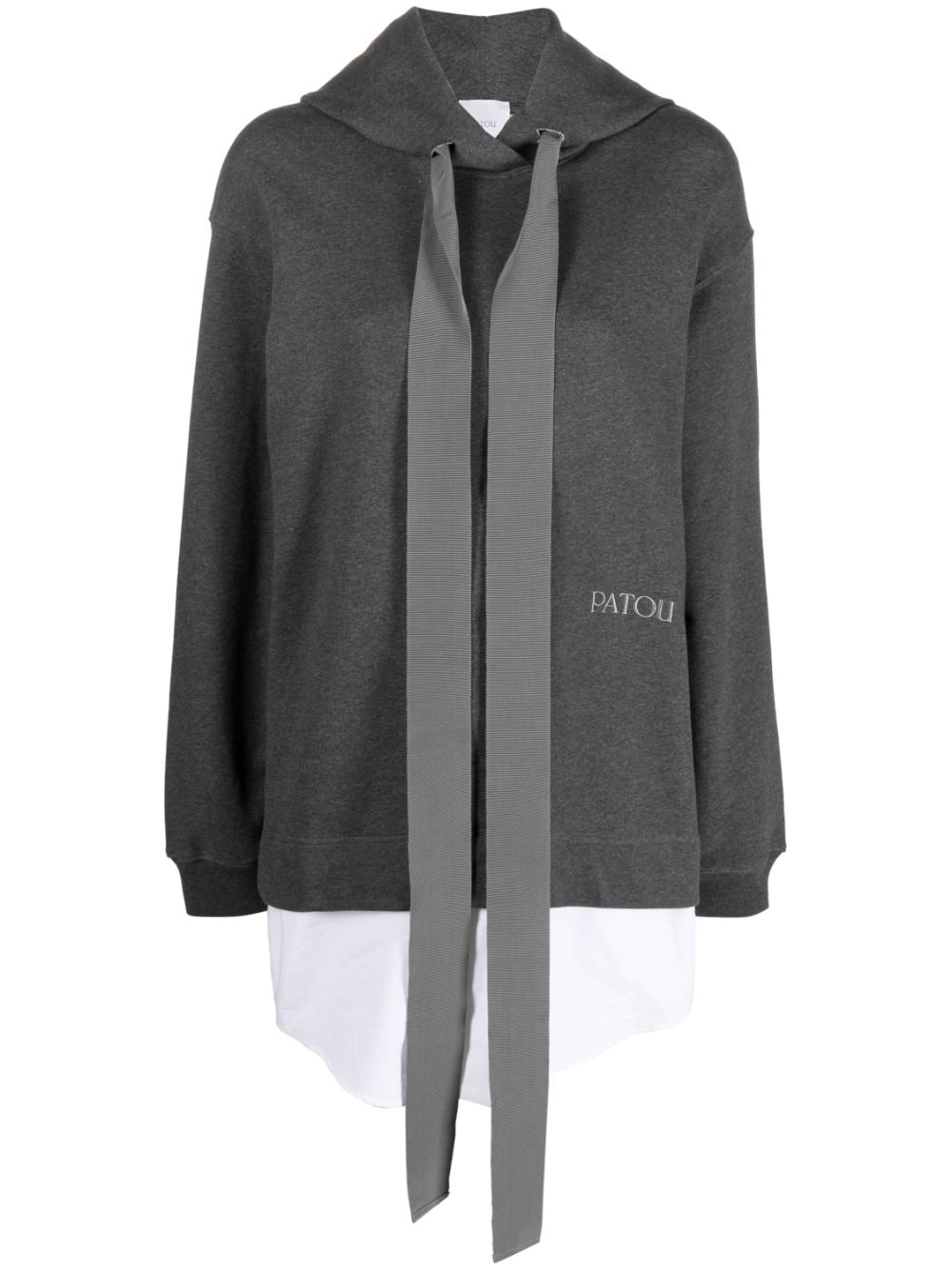 Embroidered-logo hoodie dress