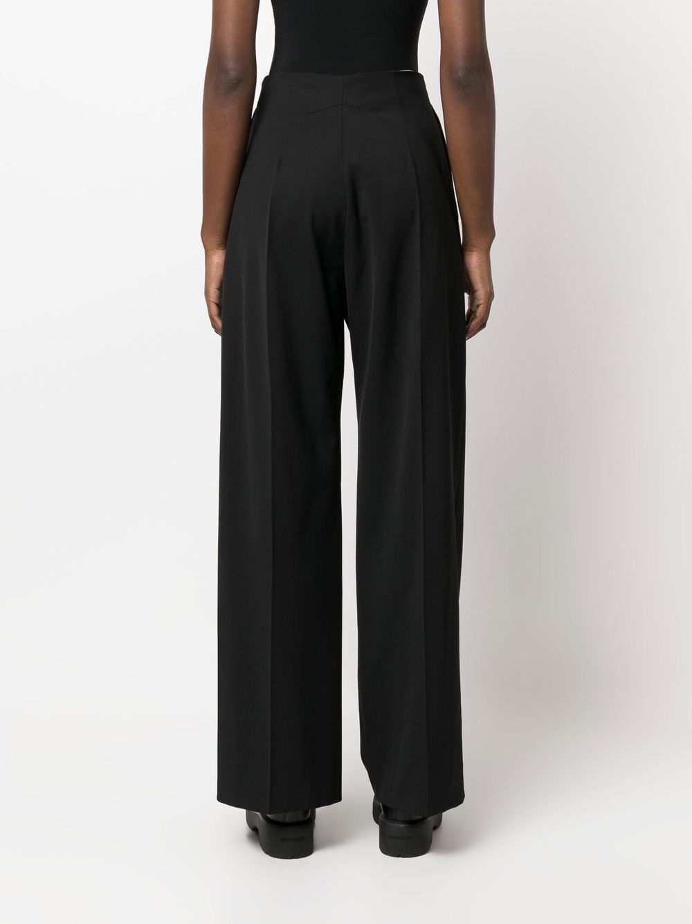 High-waisted wide-leg trousers