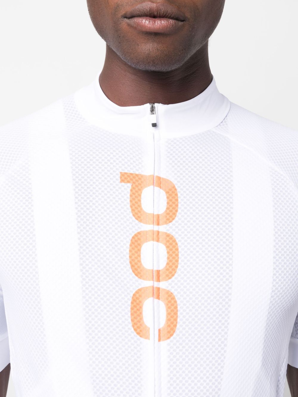 Logo-print zipped cycling top