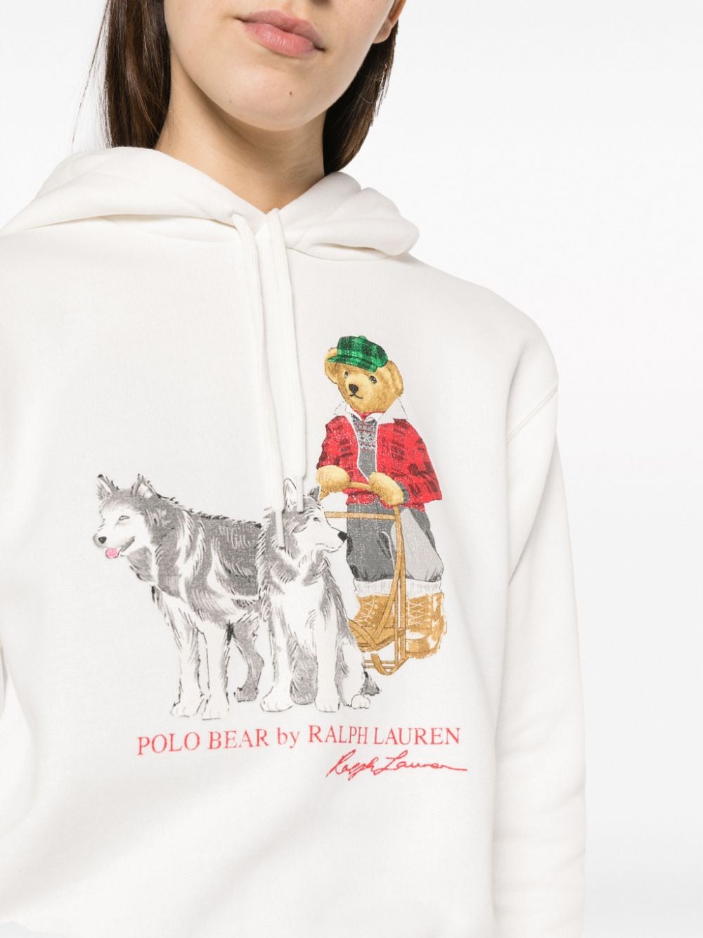 Polo bear intarsia-knit hoodie