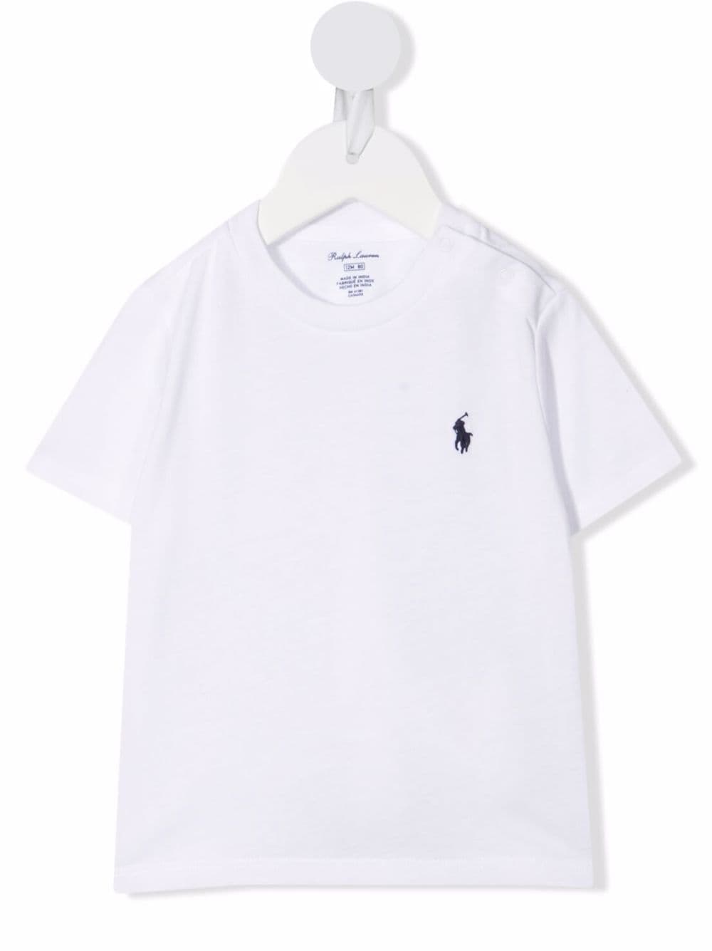 T-shirt in cotone con logo Polo Pony in cotone bianco