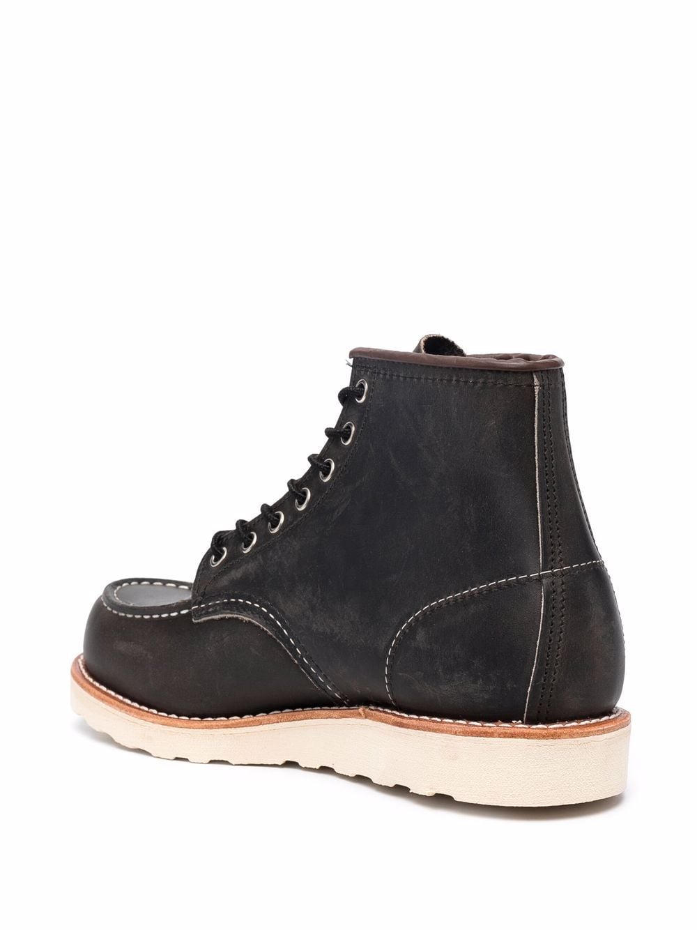 Espresso brown leather ankle lace-up boots